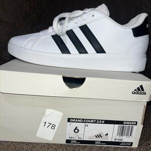 Adidas Grand Court 2.0 K White Black Sneakers